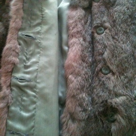 LONG GRAY RABBIT FUR COAT - Picture 6 of 13